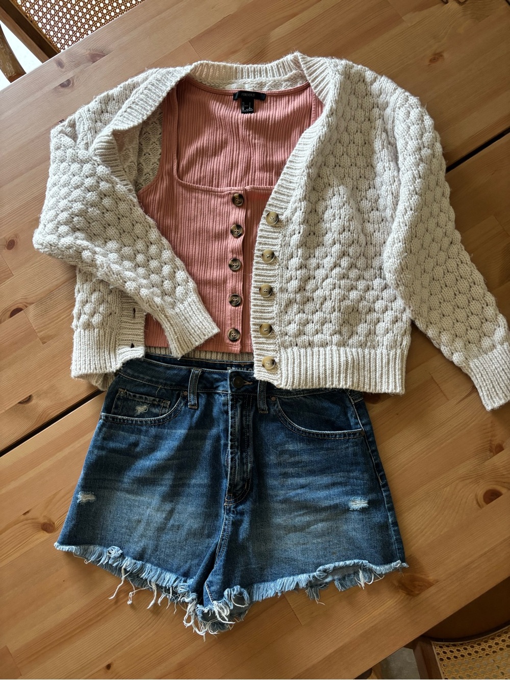 Forever 21 Ribbed Button-Front Tank Top - Rose - Picture 2 of 3